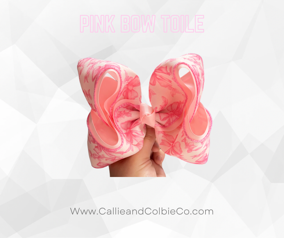 Pink Bow Toile