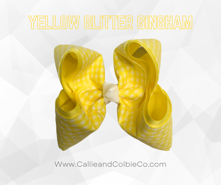 Yellow Glitter Gingham