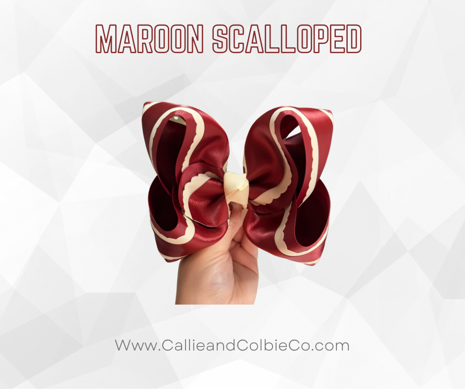 Maroon Scalloped